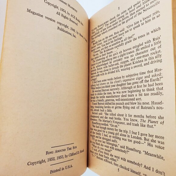 ACE Double D-61 Ring Around Sun Simak, Cosmic Manhunt de Camp 1954 Sci-Fi Book - Picture 4 of 8